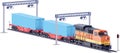 Vector freight train and container railcars