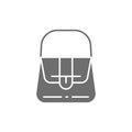 Vector french fashion, women bag grey icon.