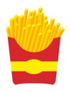 Vector french fries potato in red paper