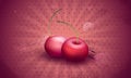 Vector fresh cherries on a pink background. EPS10,