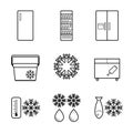 Vector fridge line icons set