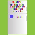 Vector Fridge with magnet alphabet spelling ABC le Royalty Free Stock Photo