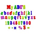 Vector fridge magnet alphabet spelling letters Royalty Free Stock Photo