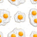 Vector Fried Eggs Seamless Pattern