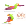 Vector friendly bird character isolated on white background. Royalty Free Stock Photo