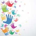 Vector friendship background with hands Royalty Free Stock Photo