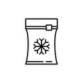 Vector frozen food bag icon outline illustration