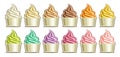 Vector Frozen Yogurt Set