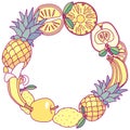 Vector fruit circle clip art