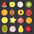 Vector fruit icon set