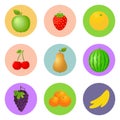 Vector fruit icon set