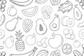 Vector fruit pattern. Fruit seamless background Royalty Free Stock Photo