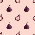 Vector fruit seamless pattern Juicy figs. Cardboard Juice box