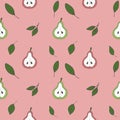 Vector fruit seamless pattern Juicy pears .Cardboard Juice box