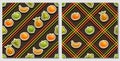 Vector Fruit Seamless Patterns Royalty Free Stock Photo