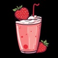 Cartoon friut smoothie illustration vertor