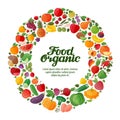 Vector fruit and vegetable icons. organic food