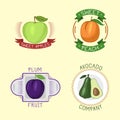 Vector fruits badges.