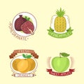 Vector fruits badges.