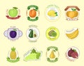 Vector fruits badges.