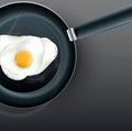 Vector frying pan with fried eggs Royalty Free Stock Photo