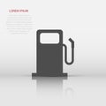 Vector fuel gas station icon in flat style. Car petrol pump sign illustration pictogram. Fuel business concept Royalty Free Stock Photo