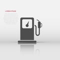 Vector fuel gas station icon in flat style. Car petrol pump sign illustration pictogram. Fuel business concept Royalty Free Stock Photo