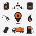 Vector fuel station icons isolated