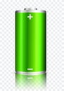 Vector full charge abstract green power battery. Realistic illus