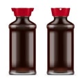 Vector full glass soy sauce bottle on white background. Royalty Free Stock Photo