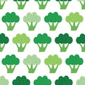 Vector Fun Broccoli Seamless Pattern Royalty Free Stock Photo