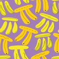 Vector Funky bananas seamless pattern design