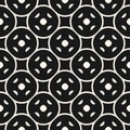 Vector funky geometric seamless pattern with circular mesh. Black and white