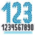Vector funky, ornate numbers collection. Rounded bold numerals f