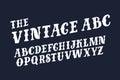 Vector of retro slanted font and alphabet