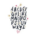Vector funny cartoon alphabet. Letters and symbols set Royalty Free Stock Photo