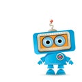 Vector funny cartoon blue robot character Royalty Free Stock Photo