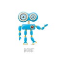 Vector funny cartoon blue robot character Royalty Free Stock Photo