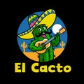 Funny Cartoon Cactus Mascot logo