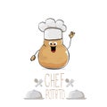 Vector funny cartoon cute brown chef potato