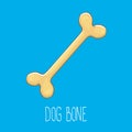 Vector funny cartoon cute brown dog bone Royalty Free Stock Photo