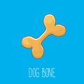 Vector funny cartoon cute brown dog bone Royalty Free Stock Photo