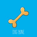 Vector funny cartoon cute brown dog bone Royalty Free Stock Photo