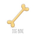 Vector funny cartoon cute brown dog bone Royalty Free Stock Photo