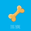 Vector funny cartoon cute brown dog bone Royalty Free Stock Photo
