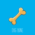 Vector funny cartoon cute brown dog bone Royalty Free Stock Photo