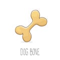 Vector funny cartoon cute brown dog bone Royalty Free Stock Photo