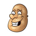 Vector funny cartoon cute brown smiling tiny potato