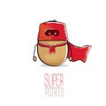 Vector funny cartoon cute brown super potato