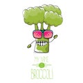 Vector funny cartoon cute green broccoli character Royalty Free Stock Photo